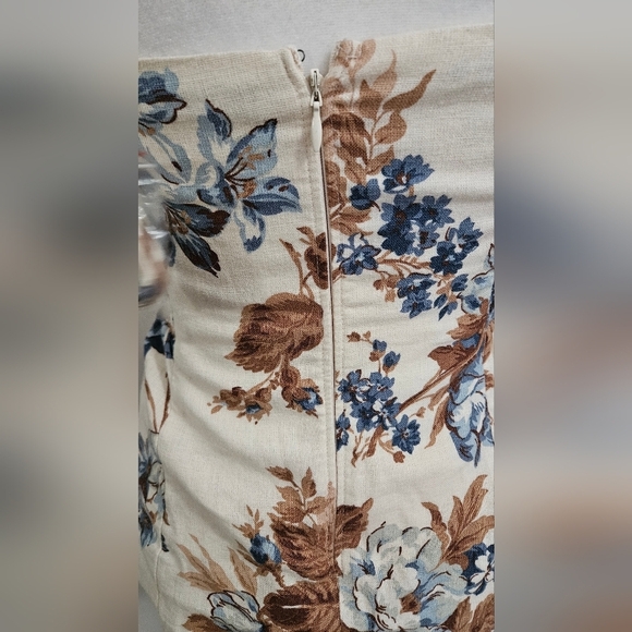 ABERCROMBIE & FITCH Strapless flared hem top in cream botanical print.XS NWT - Picture 11 of 13